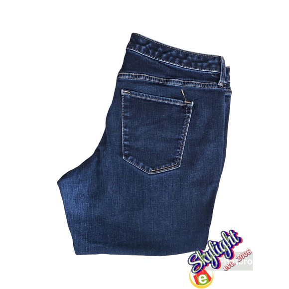 Mossimo Denim Denim - Mossimo Women's Mid Rise Straight Dark Wash Crop Raw Hem Size 12 34X23